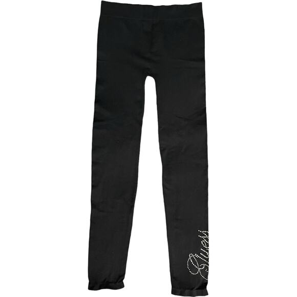GUESS Leggings Tights Black Girls Med/Lg Rhinestone Design Logo Spell Out Ankle - Picture 1 of 10